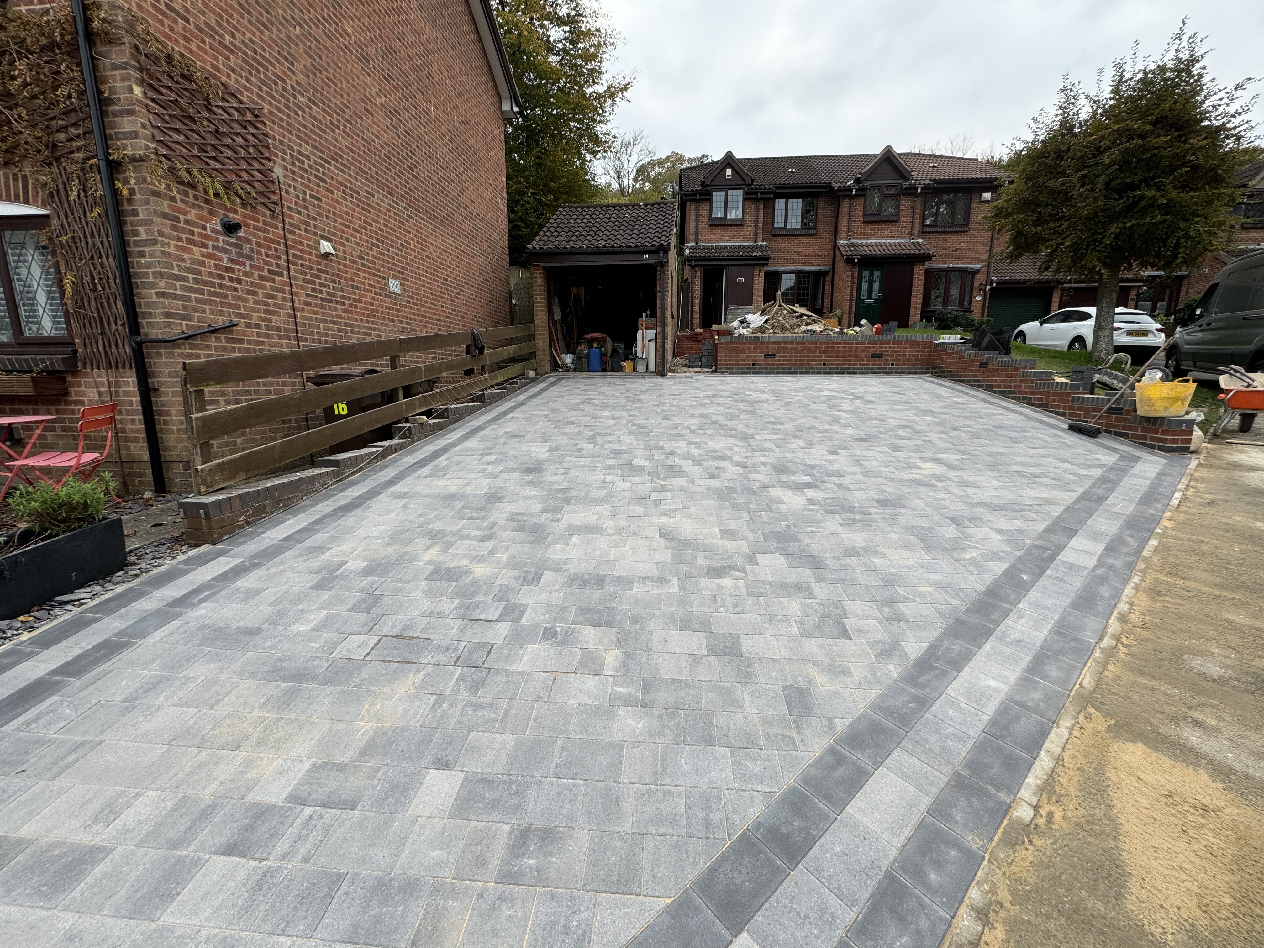 During: Block paving installation in Kent