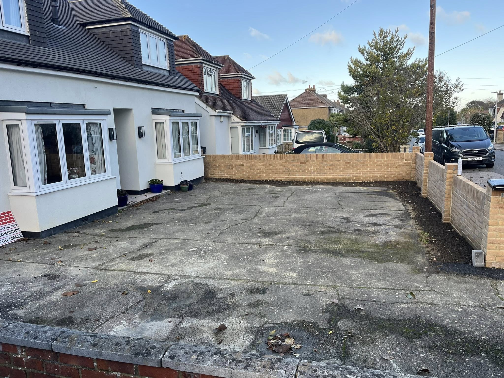 Existing driveway condition before block paving transformation Kent