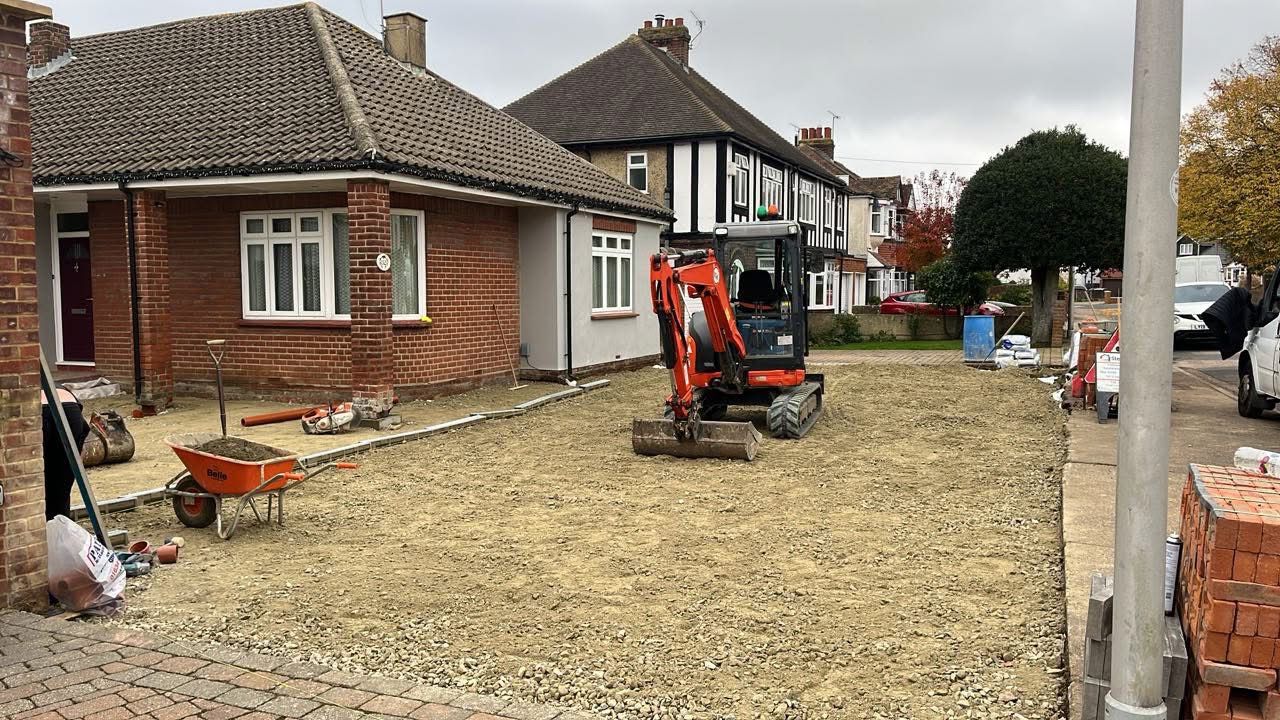 Sub-base installation and compaction for block paving driveway Rochester