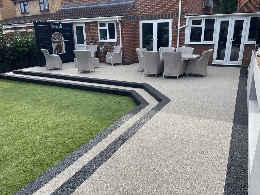 Complete patio transformation after resin installation