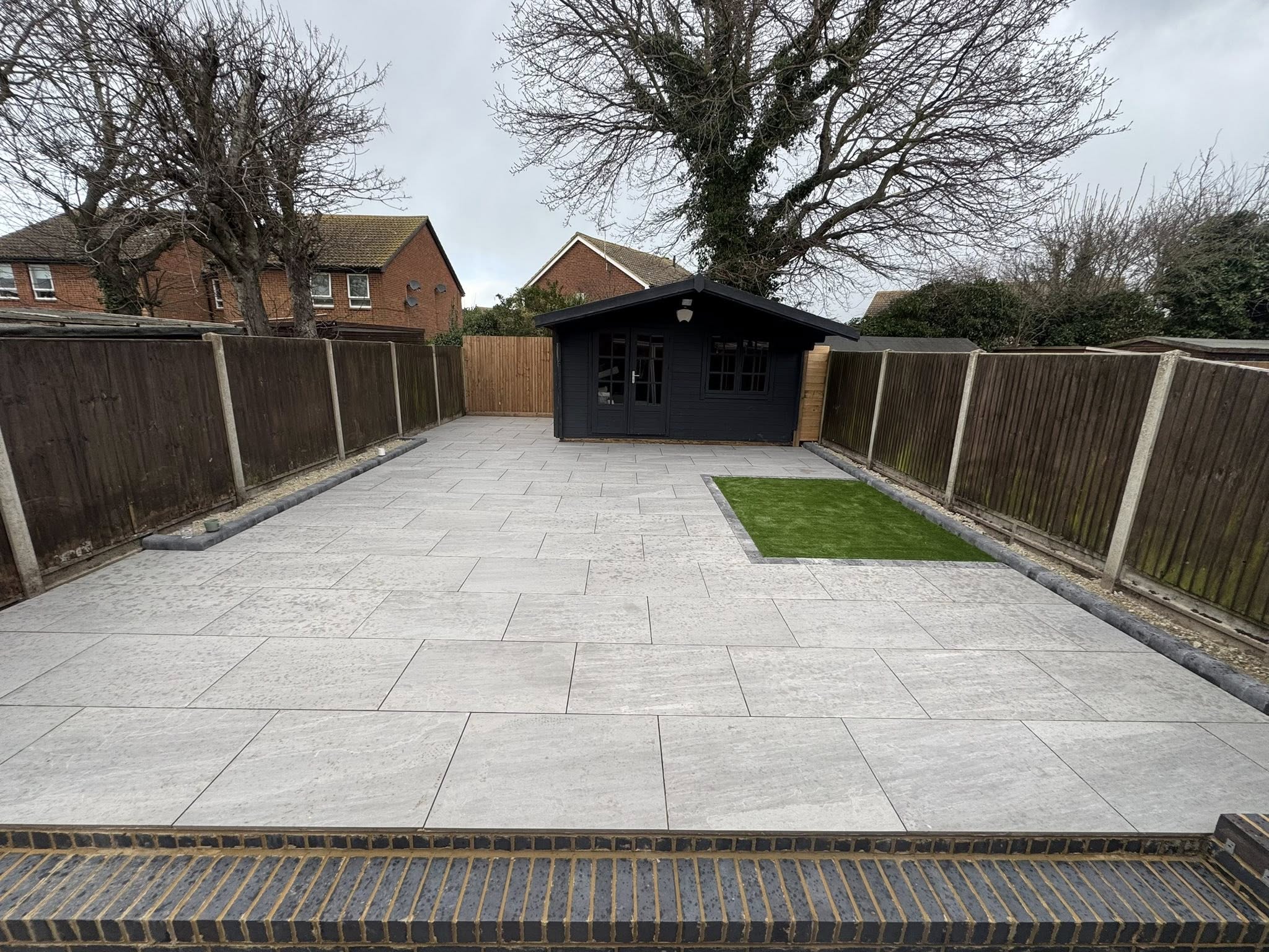 After: Kandla Grey porcelain patio front view in Sevenoaks