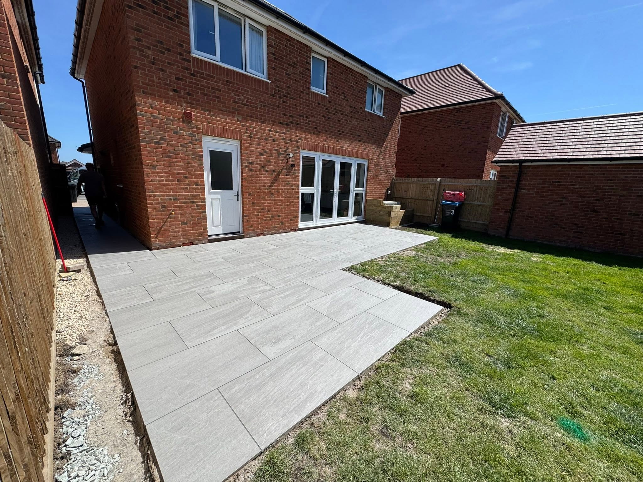 Kandla Grey Porcelain Patio & Timber Pergola in Sevenoaks
